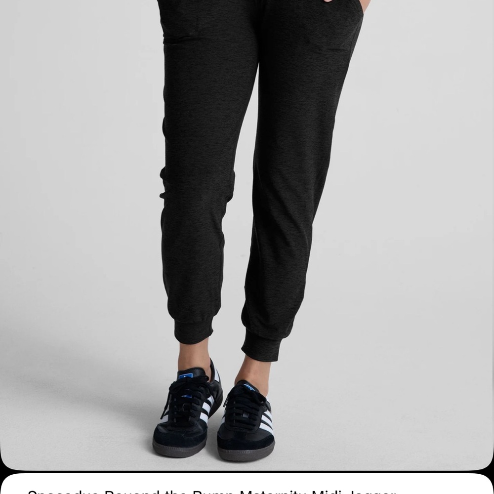 Beyond Yoga Spacedye Beyond the Bump Maternity Midi Jogger in Darkest Night